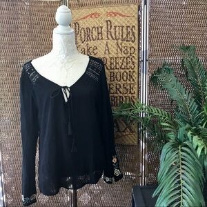 Band of Gypsies Embroidered and Crochet Top